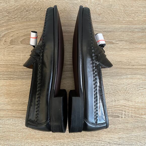 Florsheim Pisa Tassel Moc Toe Leather Loafer Slip On Dress Shoe 7.5 D NIB Black - Picture 7 of 10